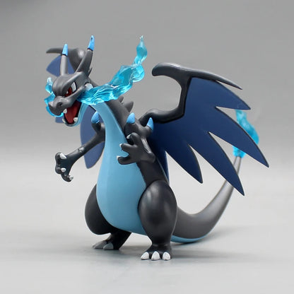 Mega Charizard X Anime Figure, Black Charizard Pokemon Anime Figurines Pvc Statue 10 CM