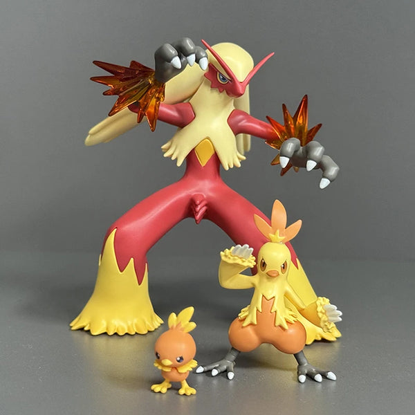 Torchic Anime Figure Pokemon Action Figurines Combusken Blaziken Evolution PVC Set