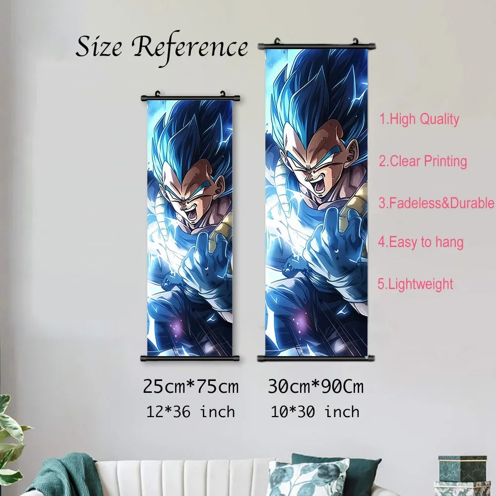 Dragon Ball Super Posters, Anime Wall Artwork Ultra Instinct Goku Vegeta Canvas Super Saiyan Hanging Scrolls Home Room Decor