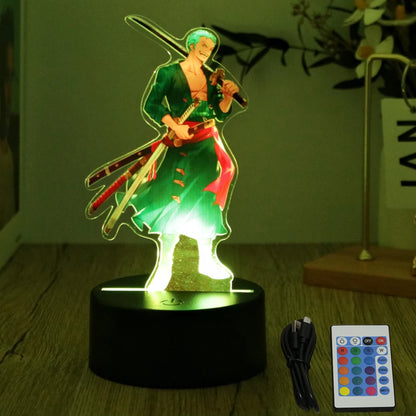 One Piece Anime Figures 3D Lamp PVC Action Collection Model Toys LED Night Light