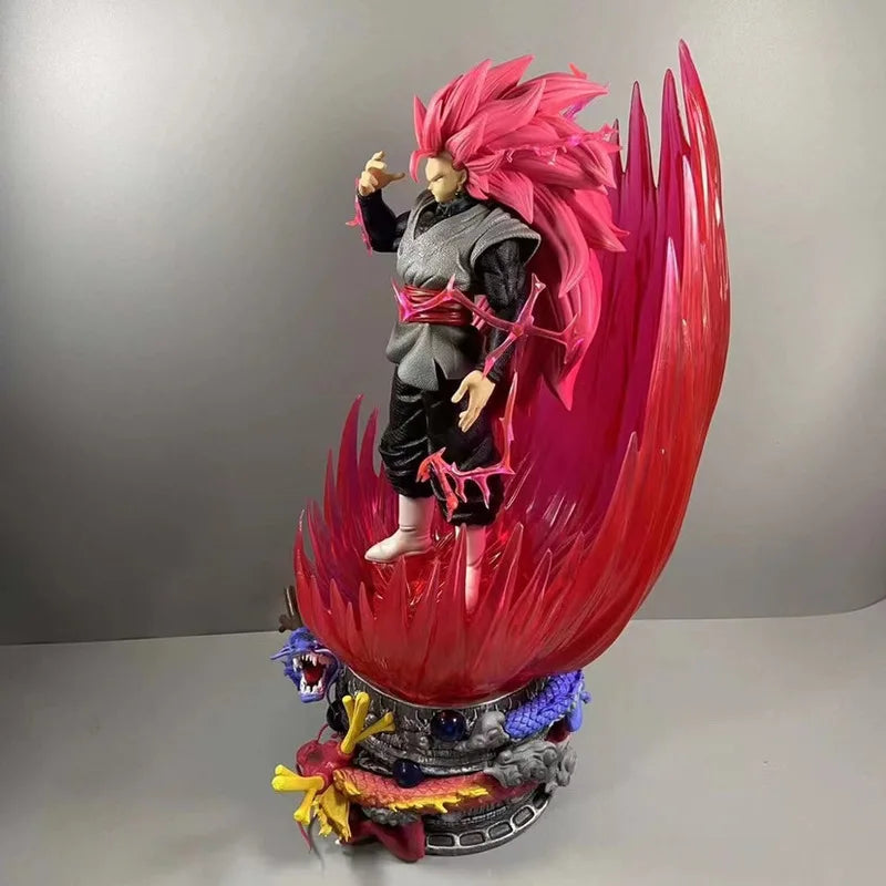 Zamasu Goku Black Super Saiyan Pink Rose 3 Action Figure, Dragon Ball Anime Figurines Statue PVC 45 CM