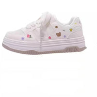 Kawaii Tulips and Bear Mesh Sneakers