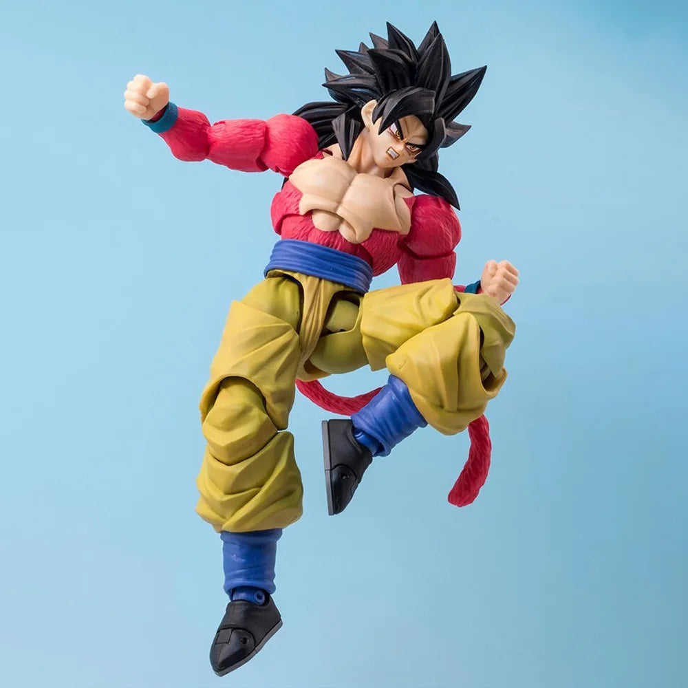 SSJ4 Son Goku Kamehameha Movable Joints Action Figure, Dragon Ball GT Super Saiyan Anime Figurines