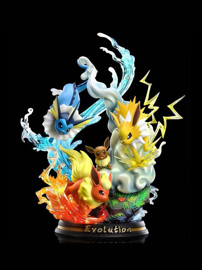 Pokemon Evolution LED Anime Figures, PVC Statue Model Toy Collections 20-35cm