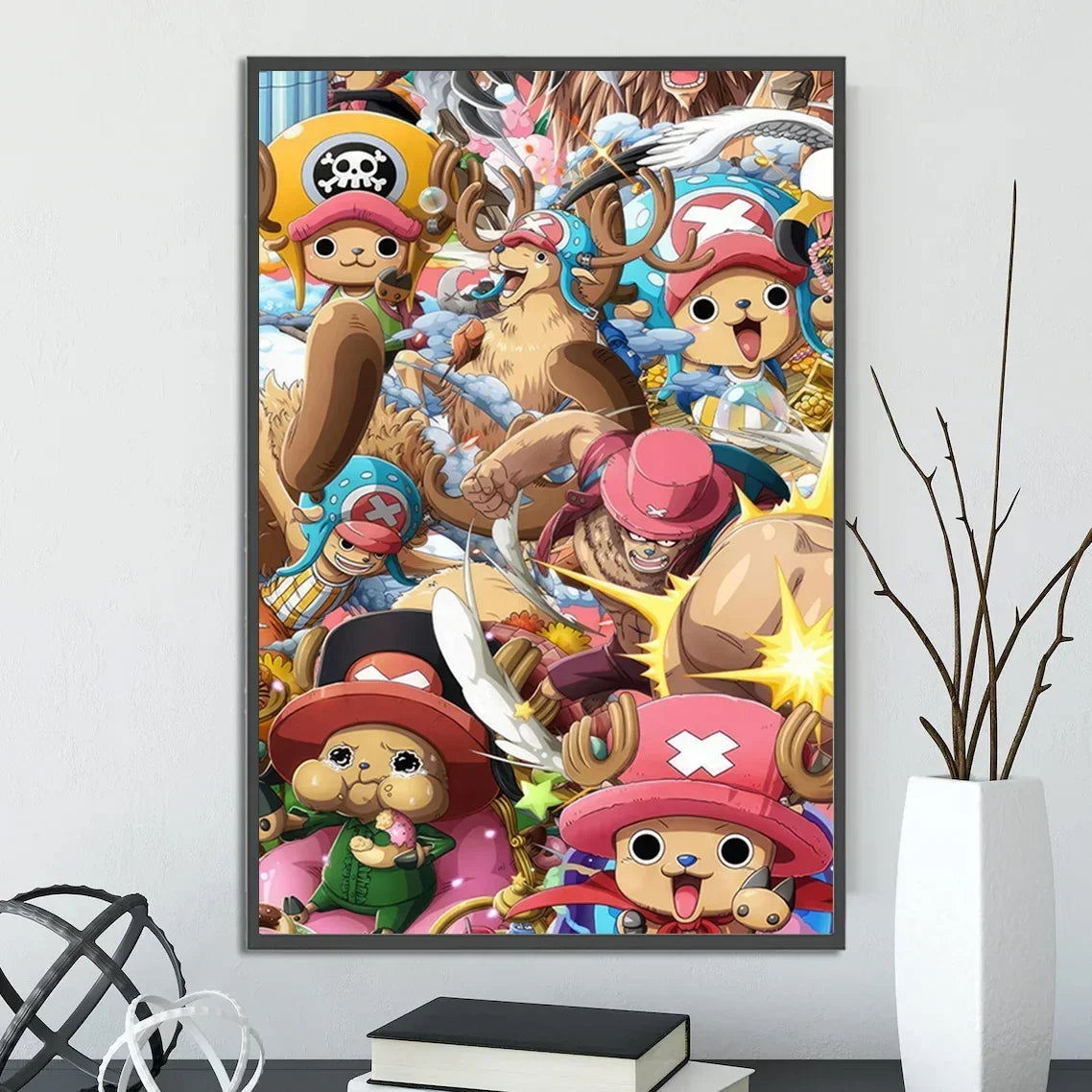 One Piece Anime Self-adhesive Poster, Anime Wall Art Wallpaper Home Decoration Painting Wall Art For Bedroom