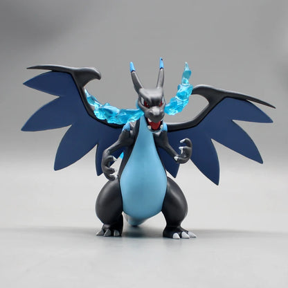 Mega Charizard X Anime Figure, Black Charizard Pokemon Anime Figurines Pvc Statue 10 CM