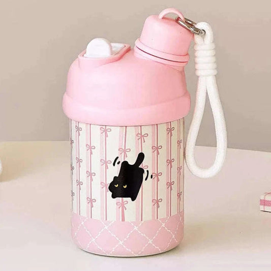 Kawaii Cat Pink Thermos Bottle CLOUDANIMESTUDIO