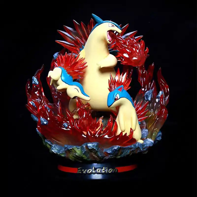 Pokemon Evolution LED Anime Figures, PVC Statue Model Toy Collections 20-35cm