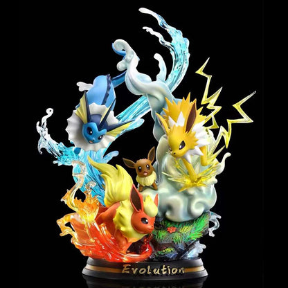 Pokemon Evolution LED Anime Figures, PVC Statue Model Toy Collections 20-35cm