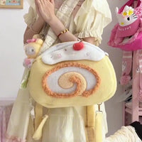 Kawaii Swiss Roll Plush Backpack