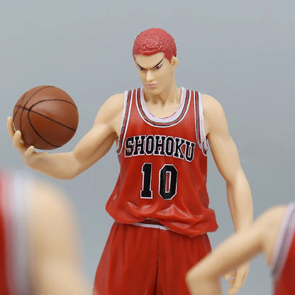 5 PCs Slam Dunk Action Figures Anime Set, Sakuragi Hanamichi Hisashi Mitsui Ryota Miyagi Takenori Akagi Rukawa Kaede PVC Figurines 17 cm