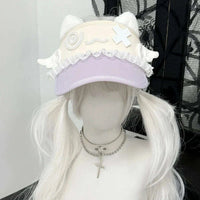 Kawaii Confused Kitty Summer Visor CLOUDANIMESTUDIO