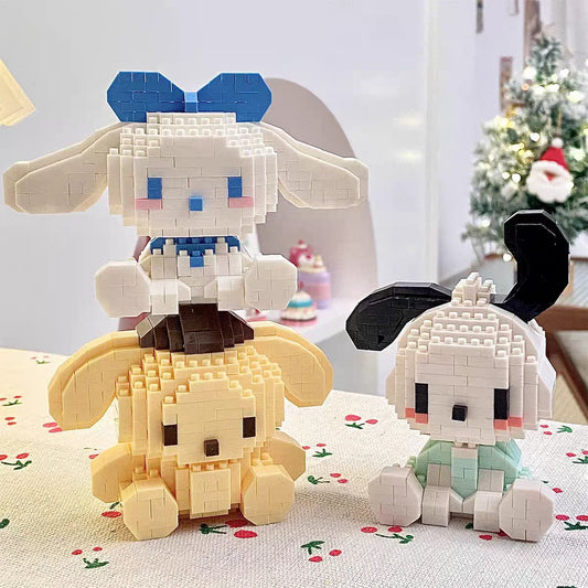 Anime Hello Kitty Building Block Model Assembled Toys Sanrio Figure Kuromi My Melody Children's Puzzle Gift Desktop Decorations