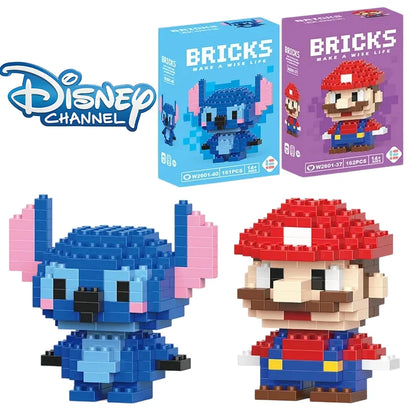 LiLo Stitch Toys Building Blocks Pikachu Anime Cartoon Character Model Puzzles