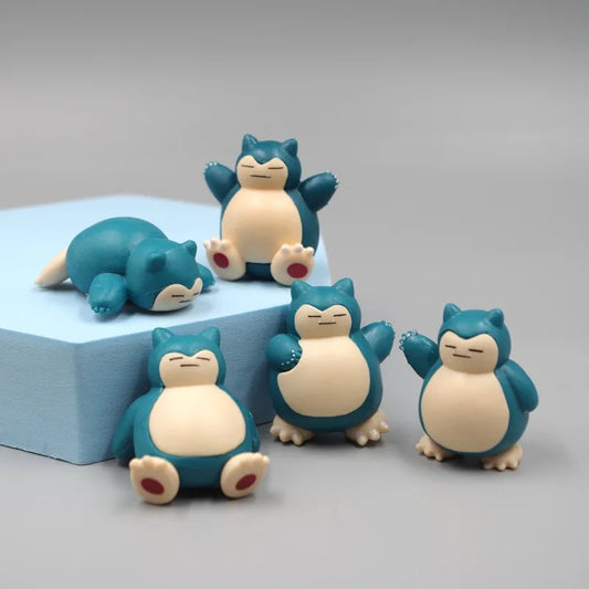 5 Pcs Snorlax Cake Topper Figurines, Pokemon Anime Mini Figure 1.8-3cm Cake Decor Kawaii Ornaments