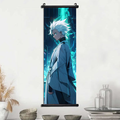 Bleach Anime Scroll Wall Art Poster, Decorative Print Ichigo Kurosaki, Hitsugaya Toshiro, and Grimmjow Jaegerjaquez Canvas Home Decor