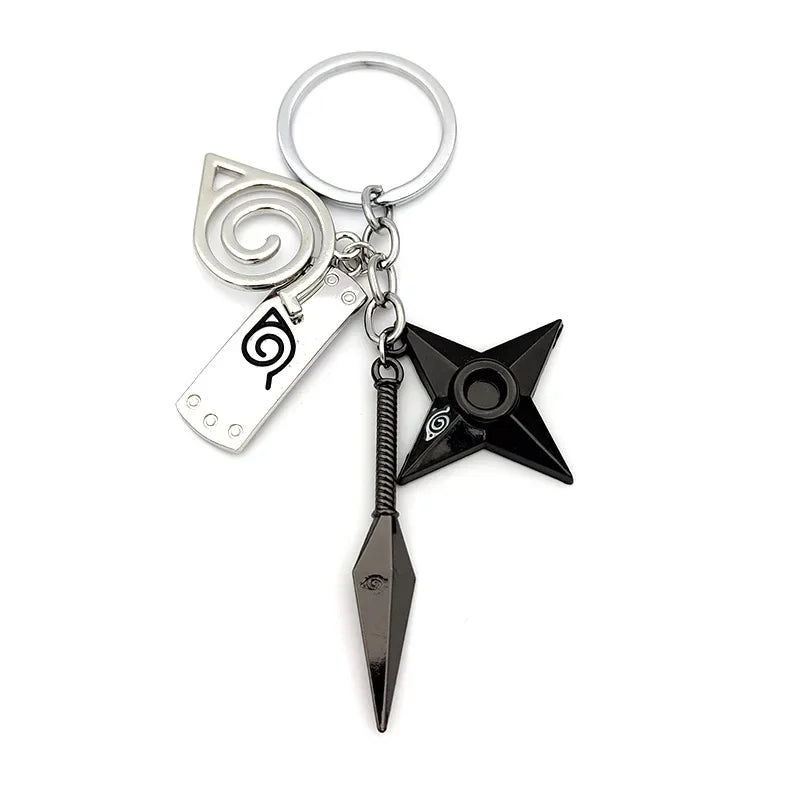 Naruto Shippuden Keychains Toy Kunai Shuriken Konoha Anime Key Chains Accessories Gift