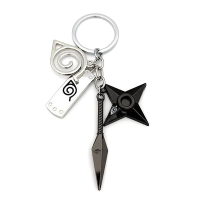 Naruto Shippuden Keychains Toy Kunai Shuriken Konoha Anime Key Chains Accessories Gift