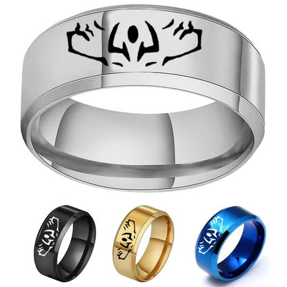 Anime Jujutsu Kaisen Ryomen Sukuna Itadori Yuji Ring Cosplay Stainless Steel Ring Jewelry Accessories