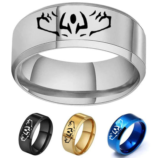Anime Jujutsu Kaisen Ryomen Sukuna Itadori Yuji Ring Cosplay Stainless Steel Ring Jewelry Accessories