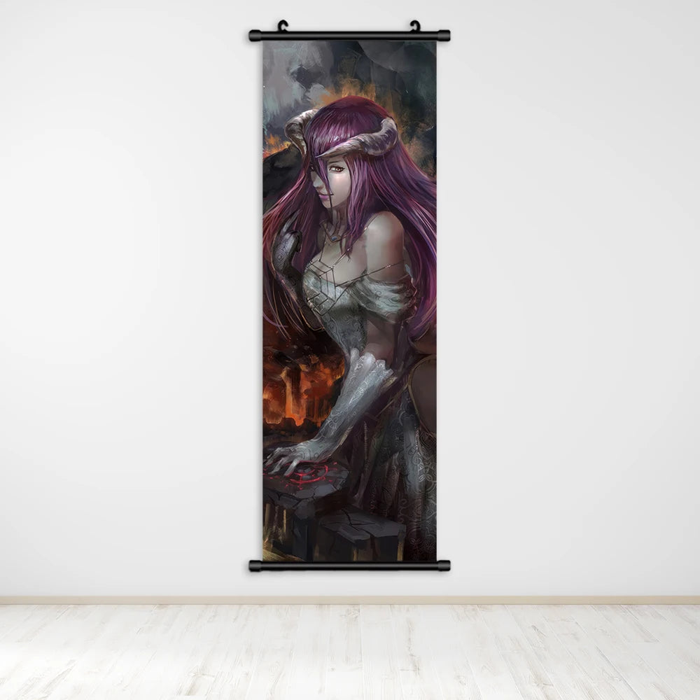 Overlord Anime Canvas Wall Art, Hanging Scrolls Digital Painting Print Posters