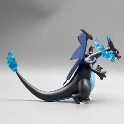 Mega Charizard X Anime Figure, Black Charizard Pokemon Anime Figurines Pvc Statue 10 CM