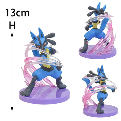 Lucario Anime Figure, Pokemon Figurines Riolu Action Model Doll Anime PVC Figure Statue 13 CM