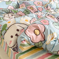 Flower Bunny Duvet Cover