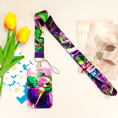 Dragon Ball Credential Holder Anime Lanyards Neck Strap For Card Badge Keychain Accessories