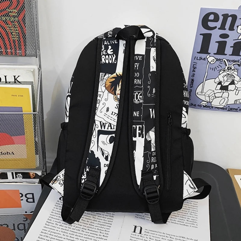 One Piece Luffy Printing Backpack Bags Anime School Bag Student Schoolbag For Men and Women