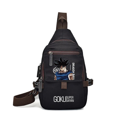 Popular Anime Style Shoulder Canvas Backpack, Luffy Naruto Dragon Ball For Students Crossbody Bag Chest Bag One Piece, Dragon Ball, Naruto, Attack on Titan 35X20CM