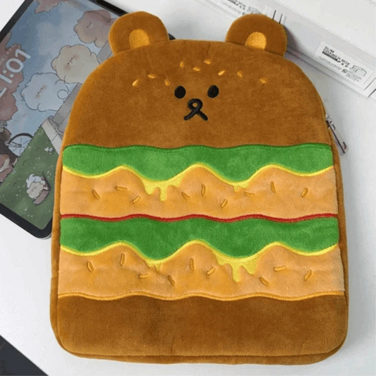 Kawaii Hamburger Bear Tablet Sleeve CLOUDANIMESTUDIO