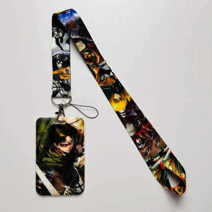 Attack On Titan Card Holder Lanyards Keys Neck Strap Card Badge Keychains For Anime Otaku Fans Gifts