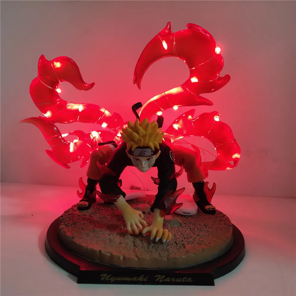 Naruto Uzumaki Bijuu Form LED Anime Figure, Naruto Shippuden Collectible Decor 15 cm