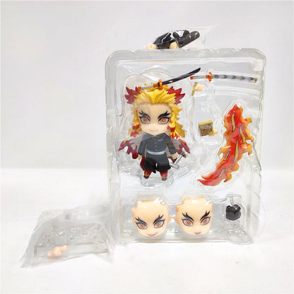 Demon Slayer Mini Anime Figurines, Inosuke, Tanjirou, Nezuko, Zenitsu, Giyuu, Regoukou, Tengen, Cute Kawaii Chibi Kimetsu no Yaiba 10 cm