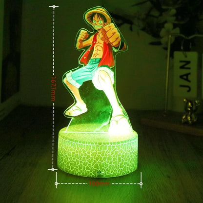 One Piece Anime Figures 3D Lamp PVC Action Collection Model Toys LED Night Light