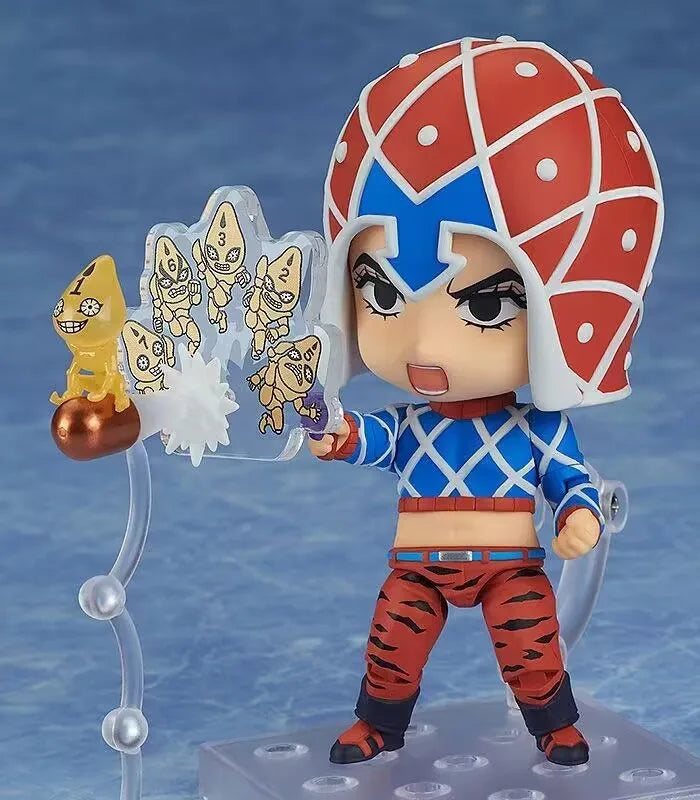 CUTE JOJO's Bizarre Adventure Anime Figures, Kawaii Chibi Guido Mista, Risotto Nero, Kars, Kujo Jotaro Action Figure PVC Toys Doll 10 cm