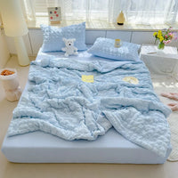 Cool Seersucker Summer Quilt Duvet Cover Set