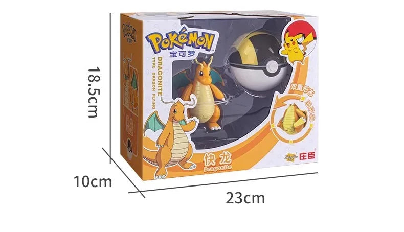 Pokemon Pokeball Anime Figures Toys, Pikachu Gengar Dragonite Snorlax Lapras Pocket Pokeball Toys - CloudAnimeStudio