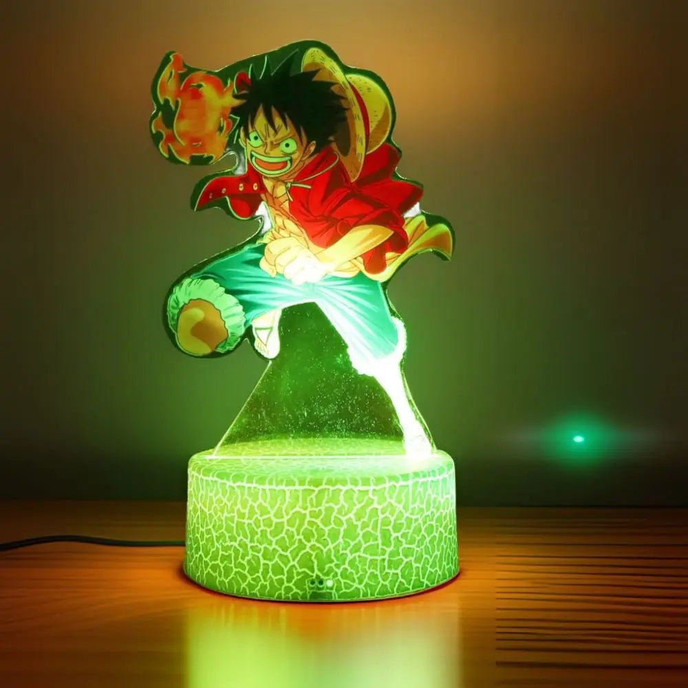 One Piece Anime Figures 3D Lamp PVC Action Collection Model Toys LED Night Light