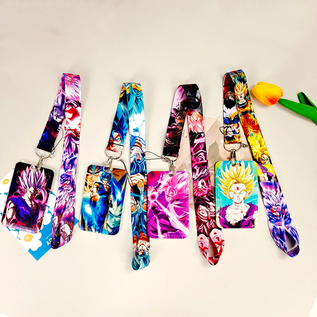 Dragon Ball Credential Holder Anime Lanyards Neck Strap For Card Badge Keychain Accessories