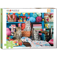 Sewing Room Kittens 48 Connecting Pieces Jigsaw Puzzle Eurographics