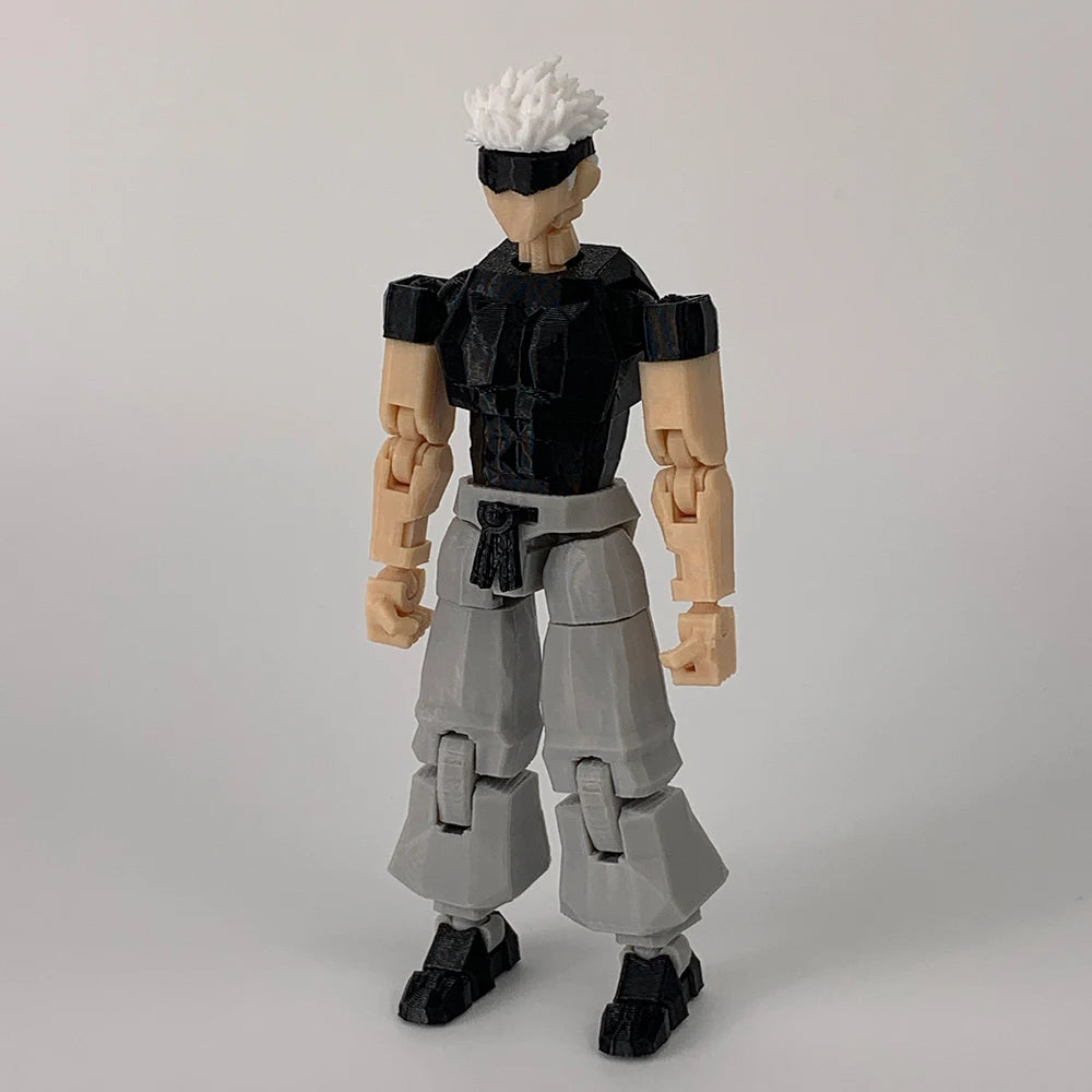 3D Printed Jujutsu Kaisen Gojo Satoru Anime Figure, Multi-Jointed Shapeshift Action Figurine Toys 14 CM