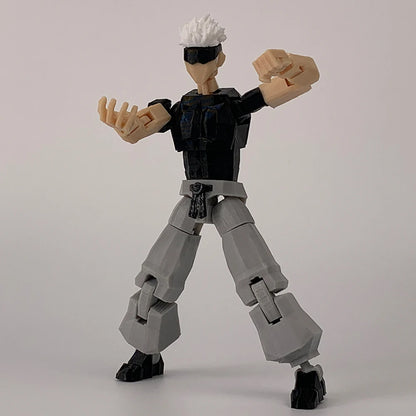 3D Printed Jujutsu Kaisen Gojo Satoru Anime Figure, Multi-Jointed Shapeshift Action Figurine Toys 14 CM