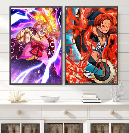 One Piece Anime Self-adhesive Poster, Anime Wall Art Wallpaper Home Decoration Painting Wall Art For Bedroom