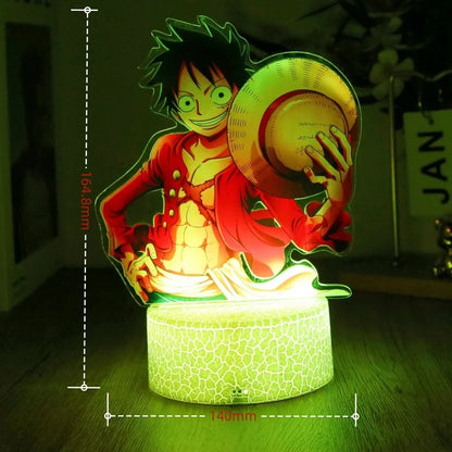One Piece Anime Figures 3D Lamp PVC Action Collection Model Toys LED Night Light