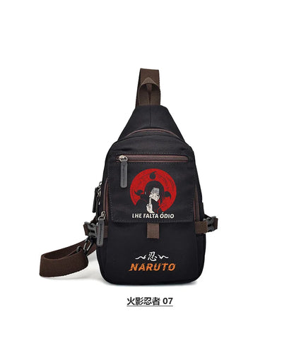 Popular Anime Style Shoulder Canvas Backpack, Luffy Naruto Dragon Ball For Students Crossbody Bag Chest Bag One Piece, Dragon Ball, Naruto, Attack on Titan 35X20CM