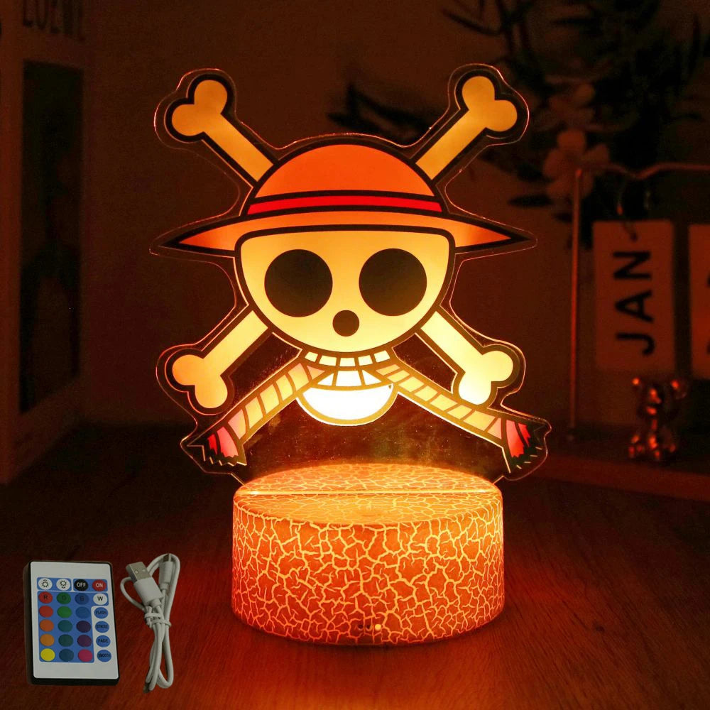 One Piece Anime Figures 3D Lamp PVC Action Collection Model Toys LED Night Light