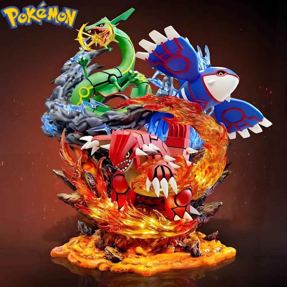 Pokemon Anime Figure Groudon Kyogre Rayquaza Action Figures Pvc Anime Figurines Collection 35 CM