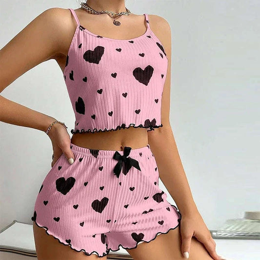 Sweet Heart Pajama Top & Shorts CLOUDANIMESTUDIO